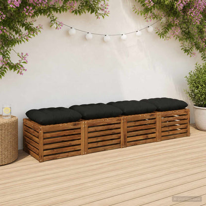Zitkussens VIANEN 4 st 100% Polyester Zwart 50 x 50 x 12 cm