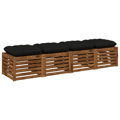 Zitkussens VIANEN 4 st 100% Polyester Zwart 40 x 40 x 12 cm