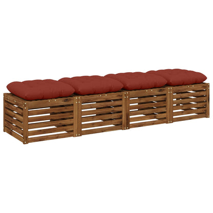 Zitkussens VIANEN 4 st 100% Polyester Rood 40 x 40 x 12 cm