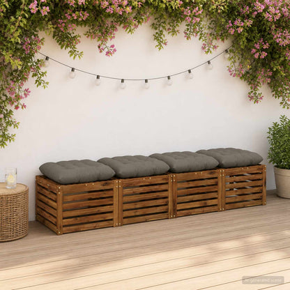 Zitkussens VIANEN 4 st 100% Polyester Grijs 45 x 45 x 12 cm