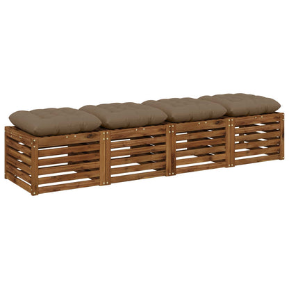 Zitkussens VIANEN 4 st 100% Polyester Taupe 50 x 50 x 12 cm