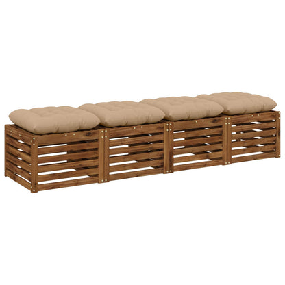 Zitkussens VIANEN 4 st 100% Polyester Zand 50 x 50 x 12 cm