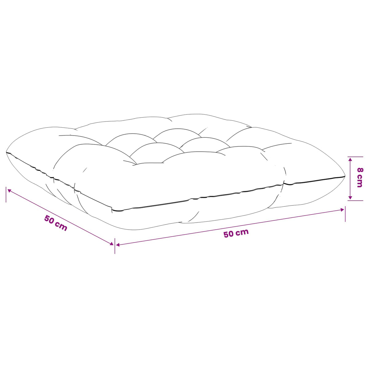 Zitkussens VIANEN 4 st 100% Polyester Antraciet 50 x 50 x 12 cm