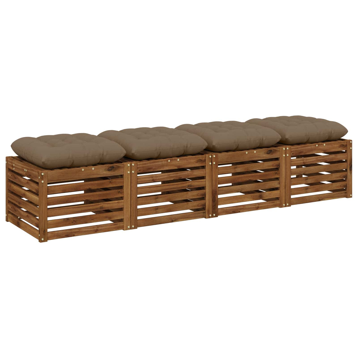 Zitkussens VIANEN 4 st 100% Polyester Taupe 60 x 60 x 12 cm