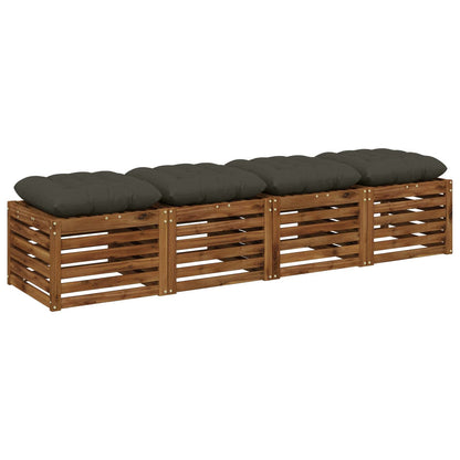 Zitkussens VIANEN 4 st 100% Polyester Antraciet 60 x 60 x 12 cm