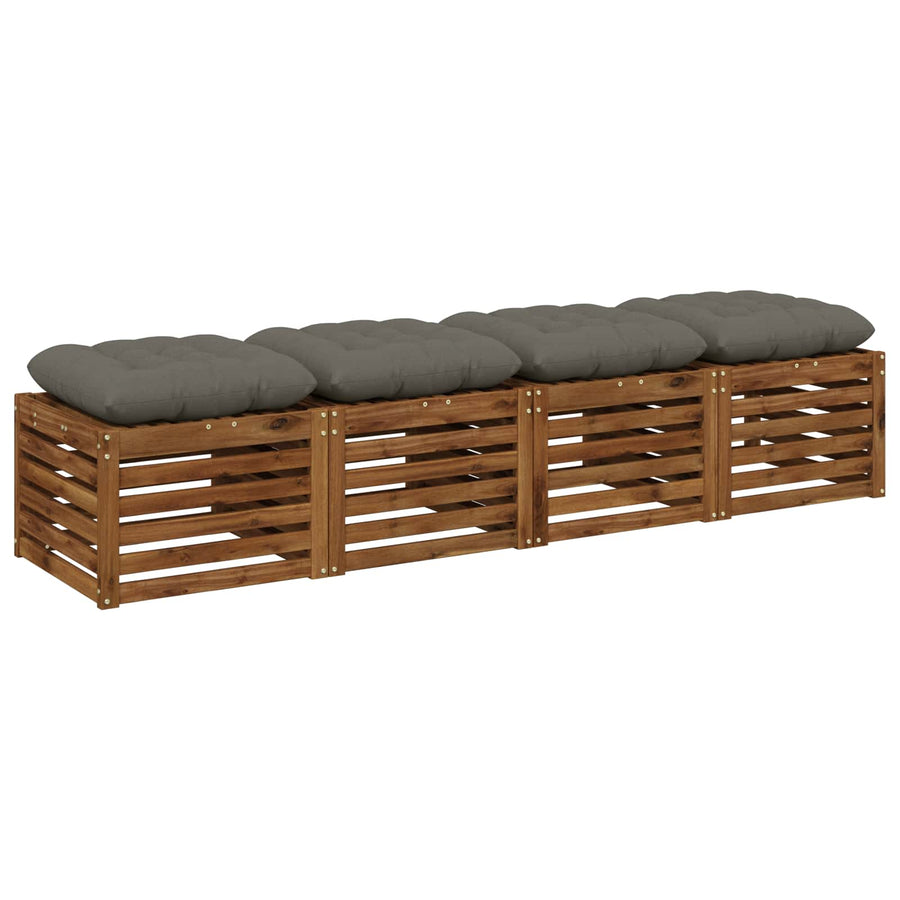 Zitkussens VIANEN 4 st 100% Polyester Grijs 60 x 60 x 12 cm
