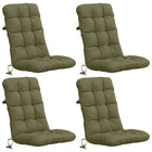 Hoogrug stoelkussens 4 stuks olijfgroen 100% polyester