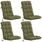 Hoogrug stoelkussens 4 stuks olijfgroen 100% polyester