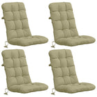 Hoogrug kussenset 4 stuks lichtgroen polyester