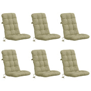 Hoogrug stoelkussens 6 stuks lichtgroen polyester