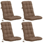 Stoelkussens 4 stuks hoogrug taupe polyester