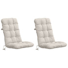 Stoelkussens hoogrug 2-delig wit 100% polyester