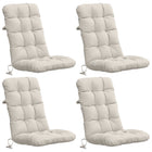 Stoelkussens hoogrug 4 stuks wit polyester