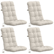 Stoelkussens hoogrug 4 stuks wit polyester