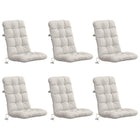 Stoelkussens hoogrug 6 stuks wit polyester