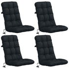 Stoelkussens hoogrug 4 st donkerblauw 100% polyester