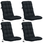Stoelkussens hoogrug 4 st donkerblauw 100% polyester