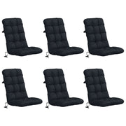 Stoelkussens 6-delig hoogrug donkerblauw 100% polyester