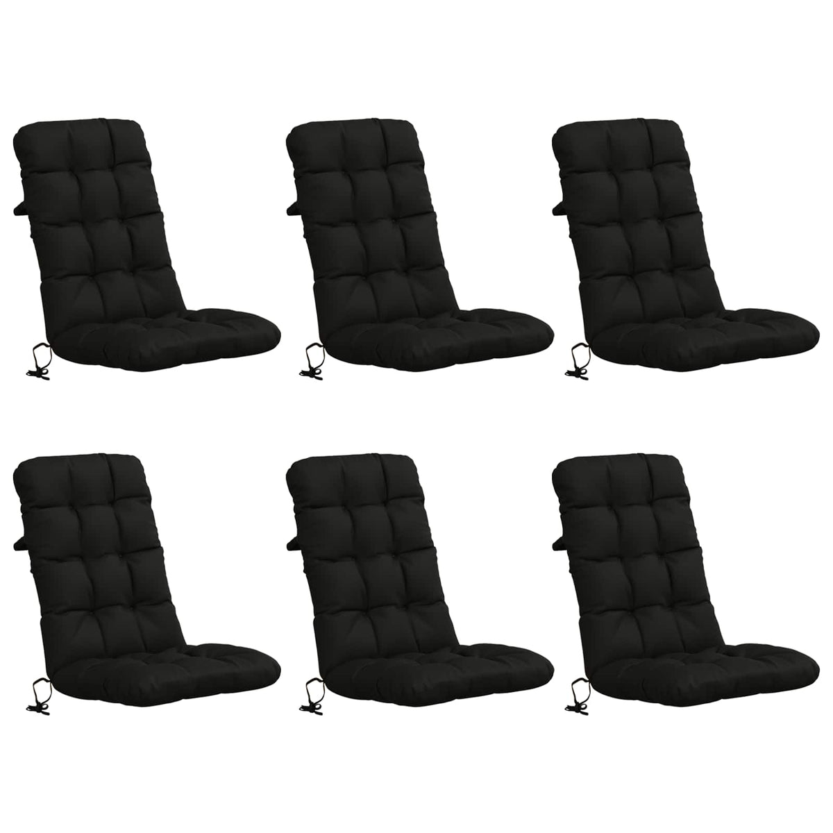 6-delige Hoogrug Kussen VIANEN 6 pcs 100% Polyester Zwart