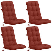 Stoelkussens hoogrug 4-delig 100% polyester rood