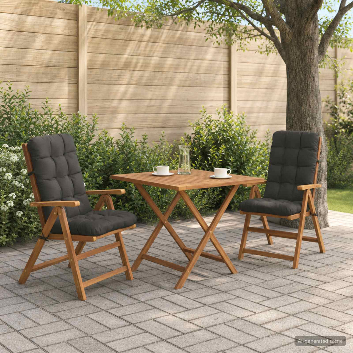2-delige Hoogrug Kussen VIANEN 2 pcs 100% Polyester Antraciet