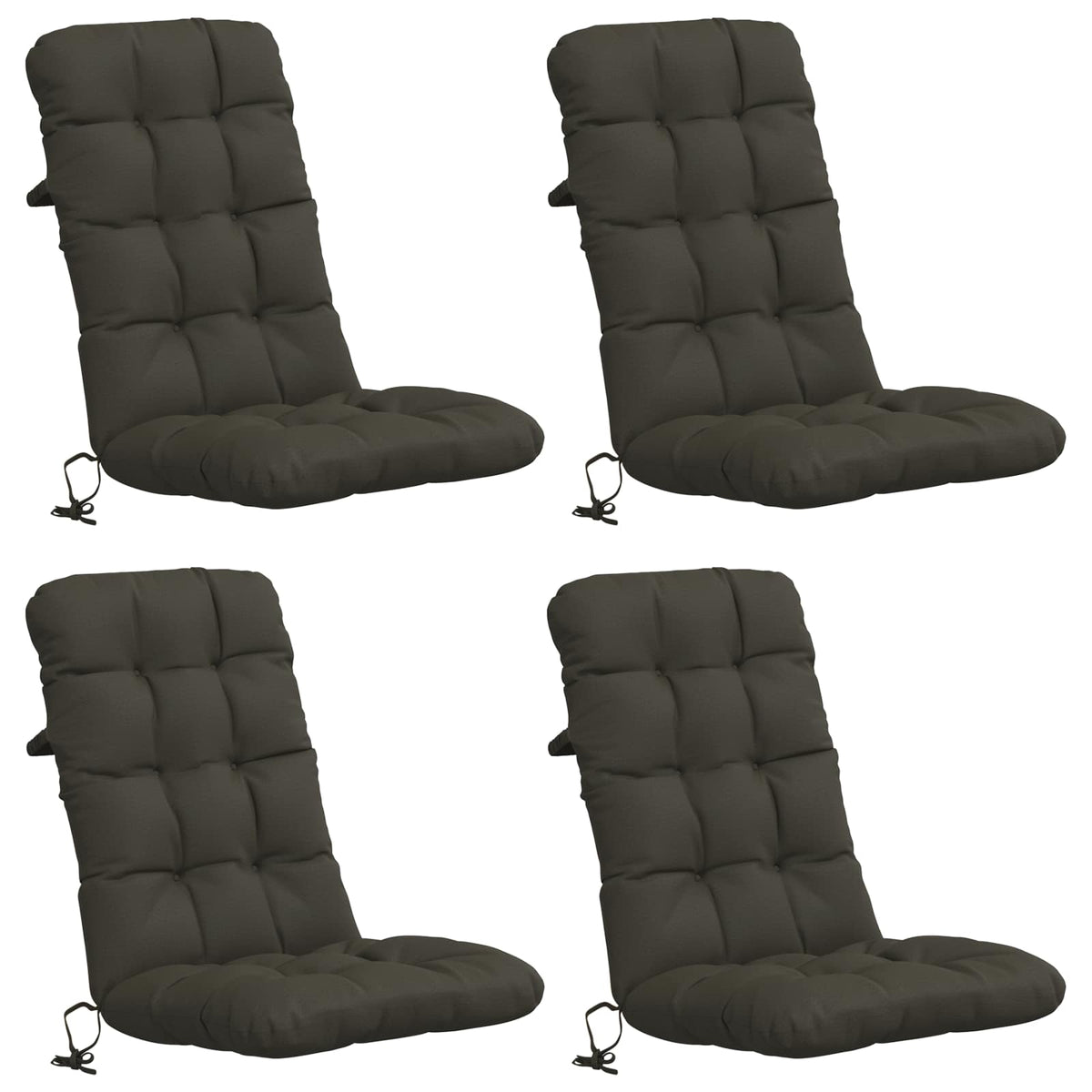 4-delige Hoogrug Kussen VIANEN 4 pcs 100% Polyester Antraciet