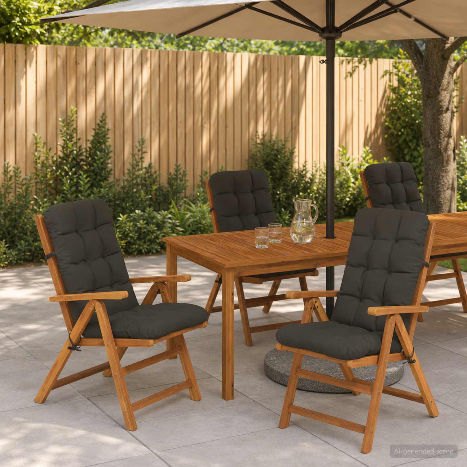 6-delige Hoogrug Kussen VIANEN 6 pcs 100% Polyester Antraciet