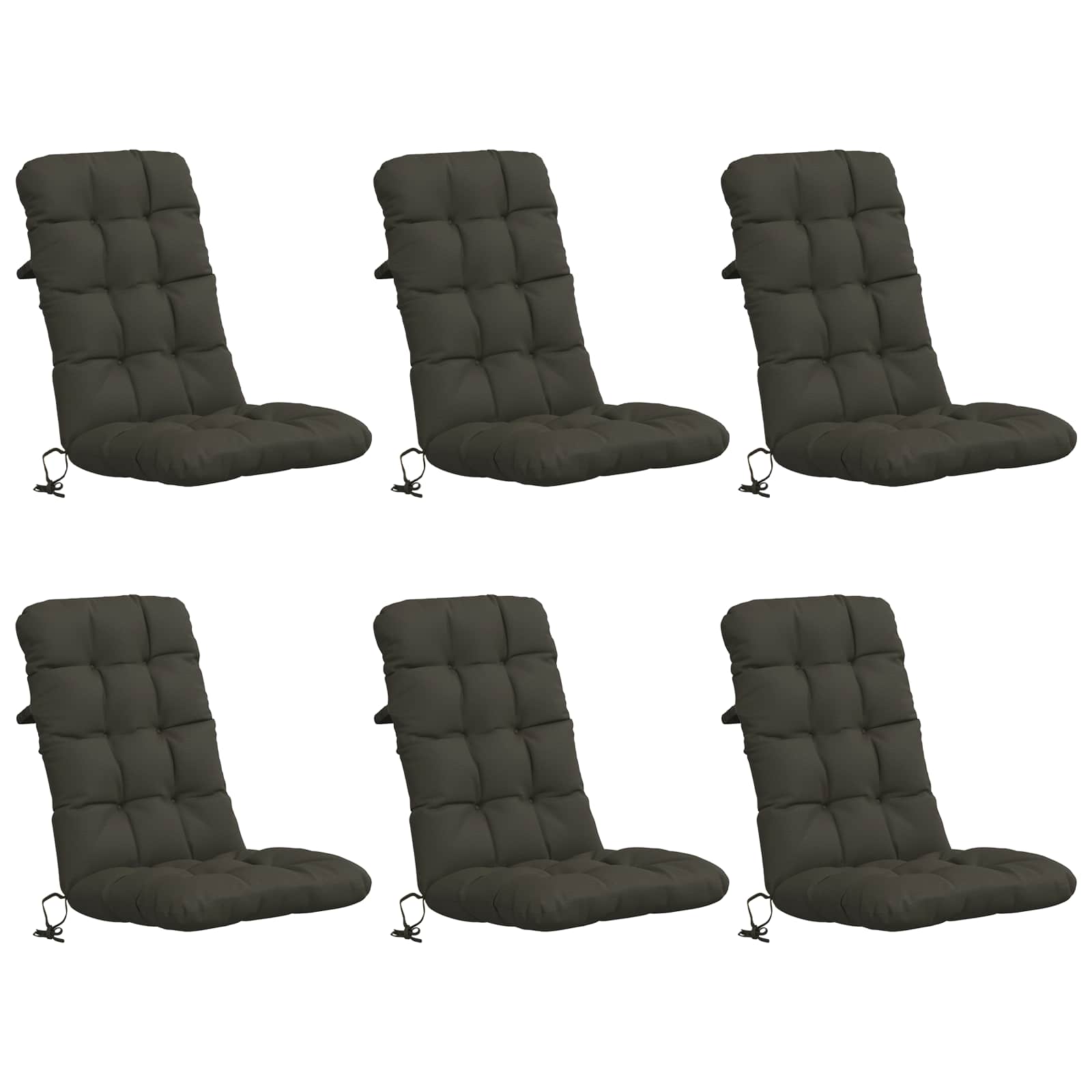 6-delige Hoogrug Kussen VIANEN 6 pcs 100% Polyester Antraciet