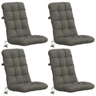 Stoelkussens hoog 4 stuks grijs polyester