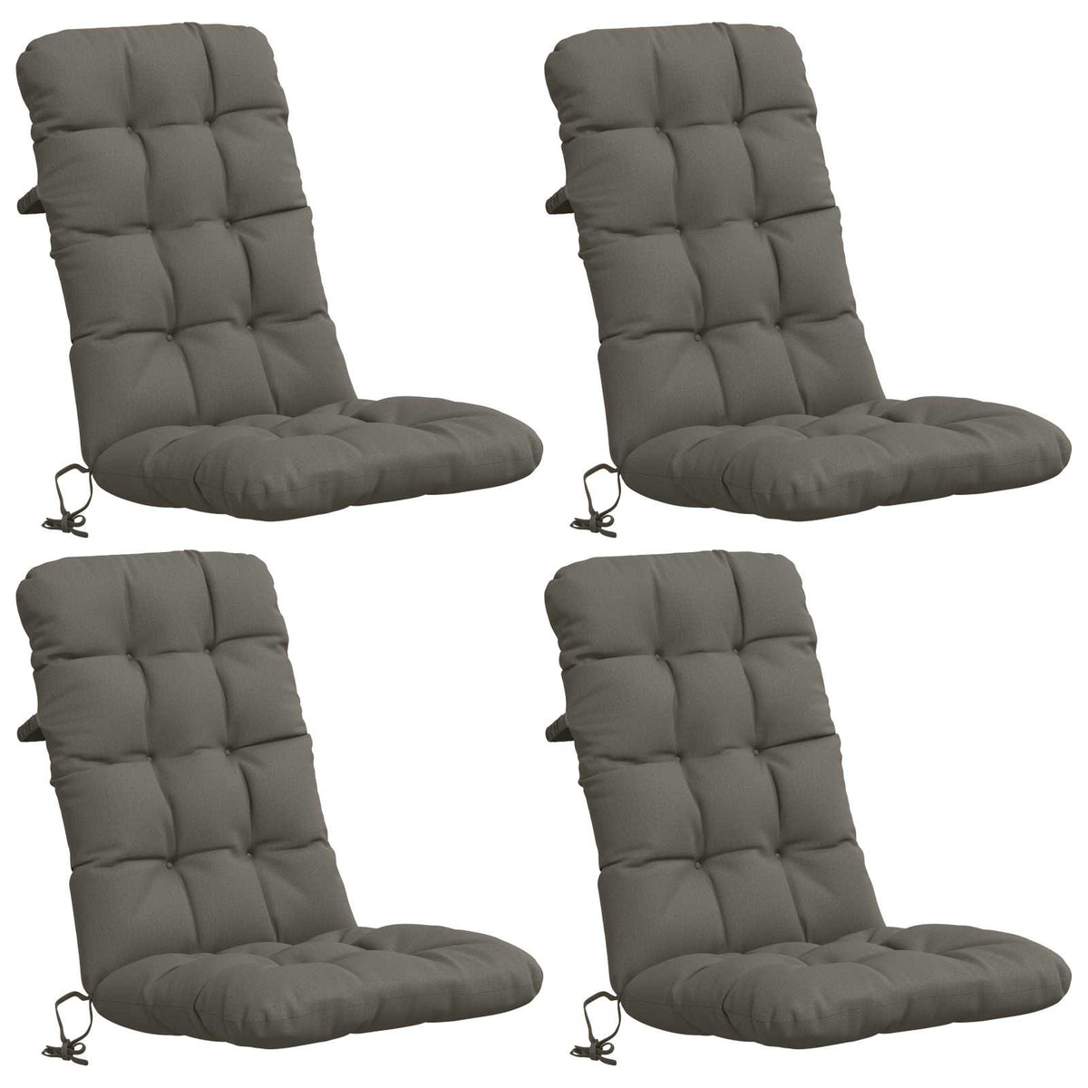 4-delige Hoogrug Kussen VIANEN 4 pcs 100% Polyester Grijs