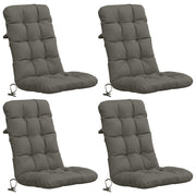 Stoelkussens hoog 4 stuks grijs polyester