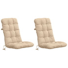 Hoogrug kussens 2 stuks crème polyester