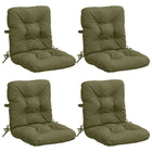 Stoelkussens hoogrug 4 stuks olijfgroen polyester