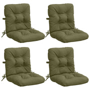 Stoelkussens hoogrug 4 stuks olijfgroen polyester
