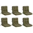 Stoelkussens hoog 6 stuks olijfgroen polyester