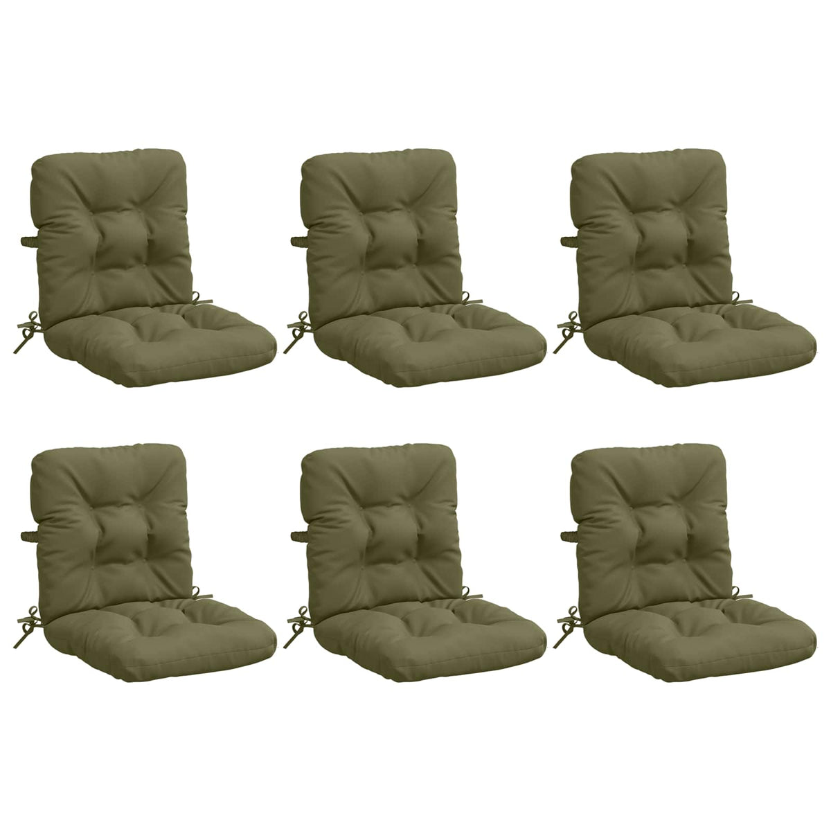 6-delige Hoogrug Kussen VIANEN 6 pcs 100% Polyester Olijfgroen