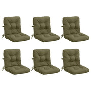 Stoelkussens hoog 6 stuks olijfgroen polyester