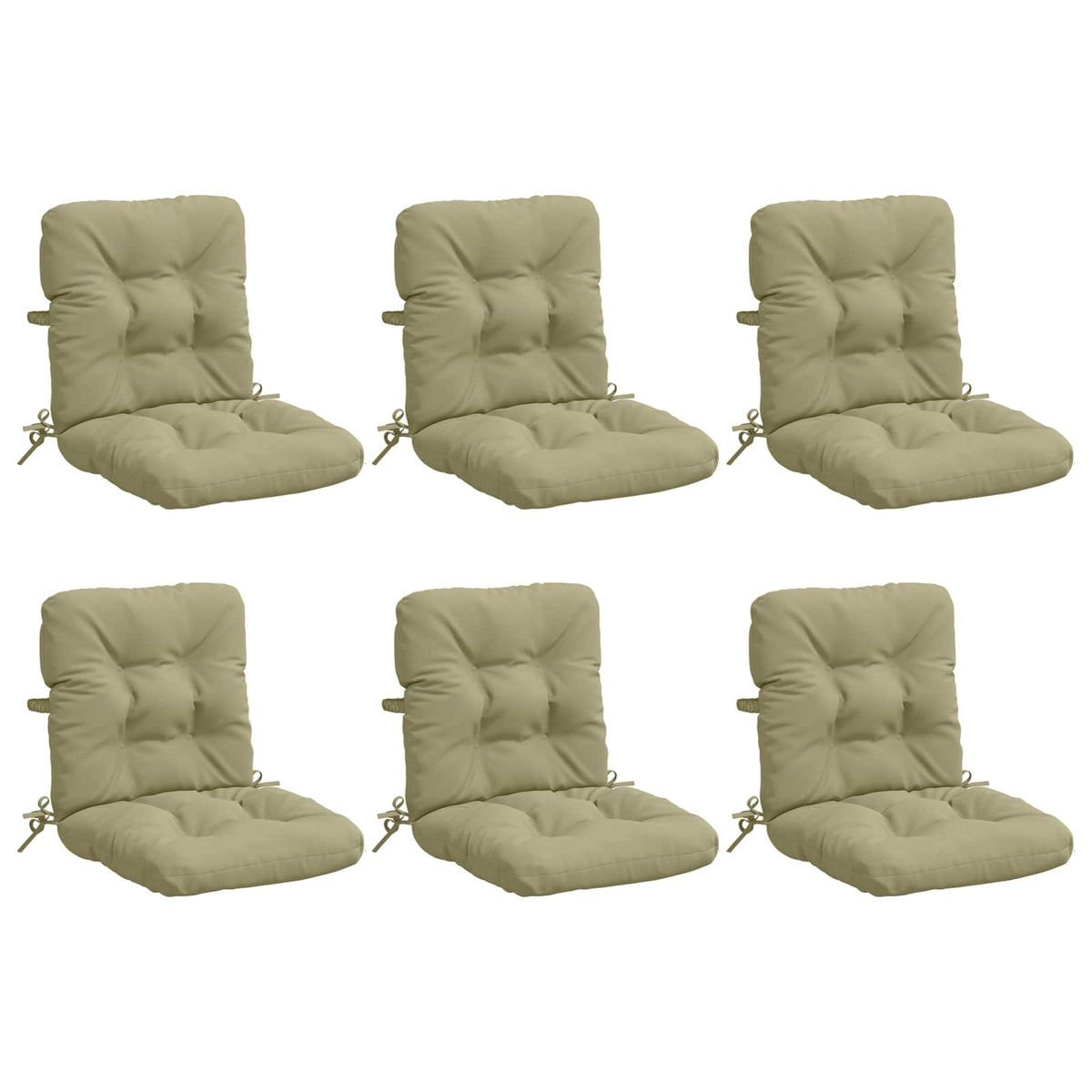 6-delige Hoogrug Kussen VIANEN 6 pcs 100% Polyester Lichtgroen