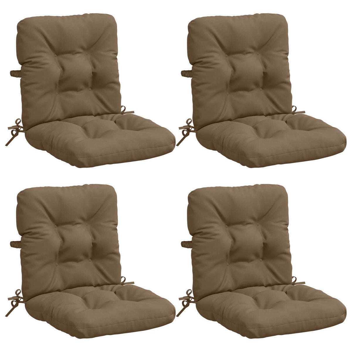 4-delige Hoogrug Kussen VIANEN 4 pcs 100% Polyester Taupe