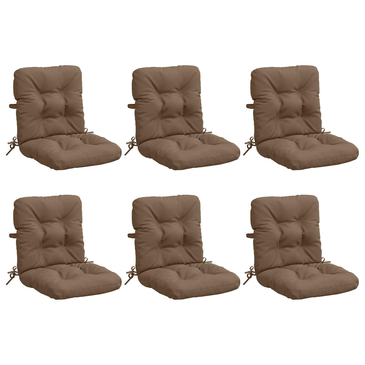 6-delige Hoogrug Kussen VIANEN 6 pcs 100% Polyester Taupe
