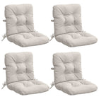 Stoelkussens hoog rug 4 stuks wit polyester
