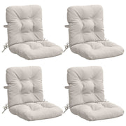 Stoelkussens hoog rug 4 stuks wit polyester