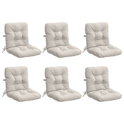 Stoelkussens 6 stuks hoog 100% polyester wit