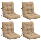 Stoelkussens 4 stuks hoogrug zand polyester