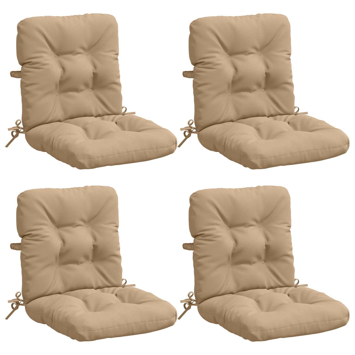 4-delige Hoogrug Kussen VIANEN 4 pcs 100% Polyester Zand