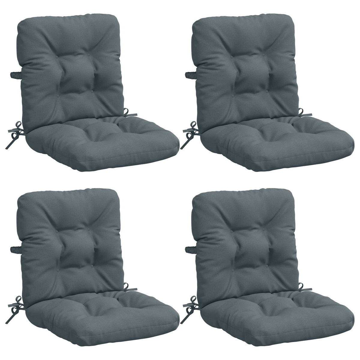 4-delige Hoogrug Kussen VIANEN 4 pcs 100% Polyester Blauw