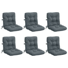 Stoelkussens hoog 6 stuks blauw polyester