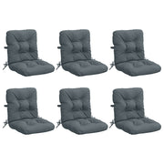 Stoelkussens hoog 6 stuks blauw polyester