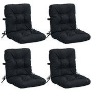 Hoogrug kussens 4 stuks donkerblauw 100% polyester