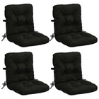 Stoelkussens 4 stuks hoogrug zwart polyester
